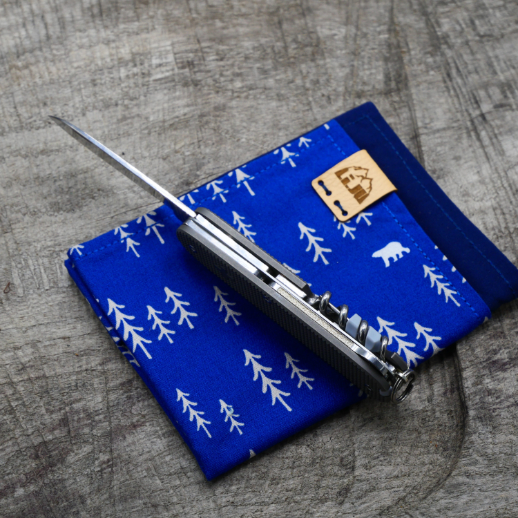 OLDCROSS - COMPACT - dark wash - fertig montiertes Taschenmesser - Titan Grade 5  (Ti 6AI 4V)  - 91mm